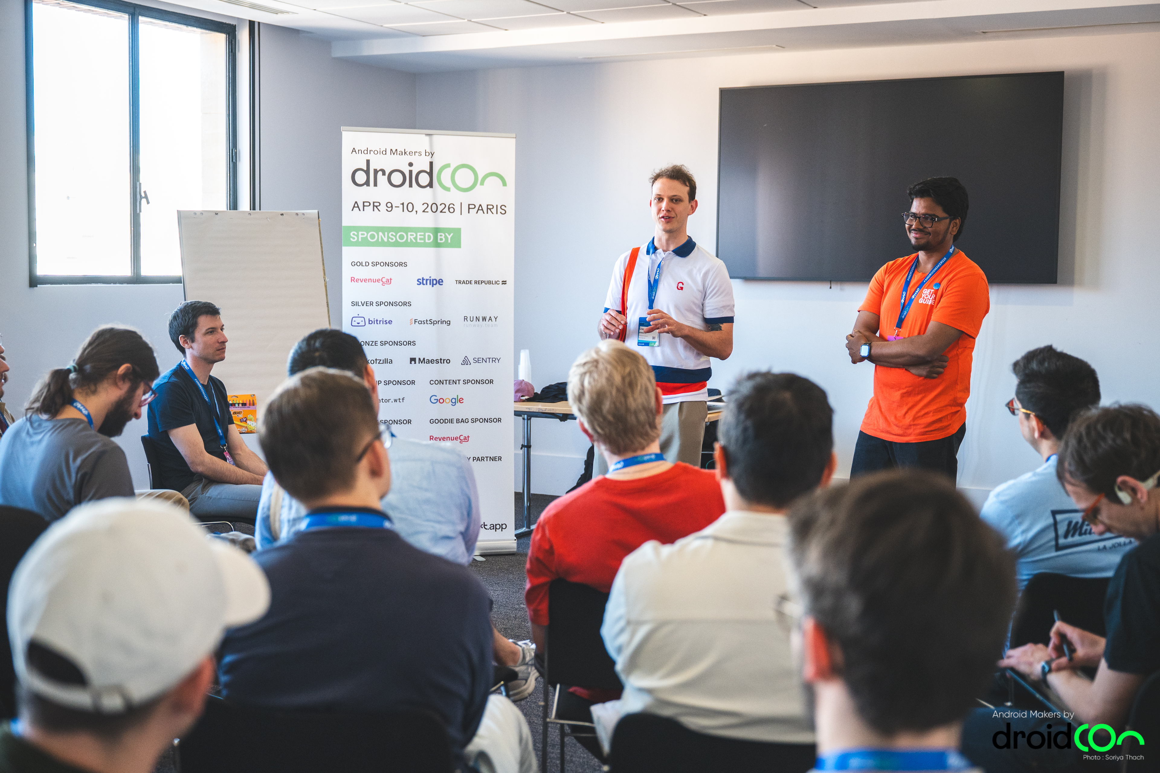 Gianluca and Suraj introducing the talk at Android Makers 2026